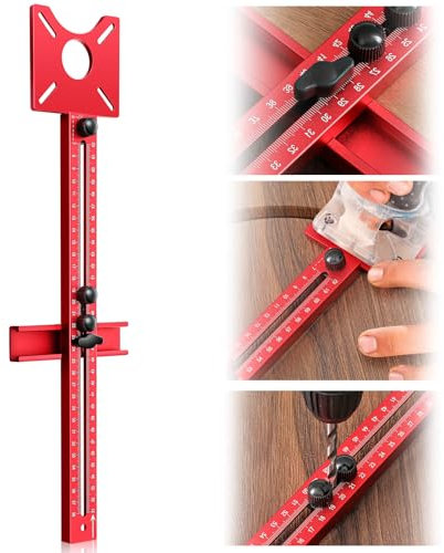 MorningRo Support de rainure de fraisage 4 en 1 en alliage d'aluminium pour défonceuse - Gabarit de coupe réglable - Guide de coupe - Matériel d'armoire - Gabarit multifonctionnel pour le travail du