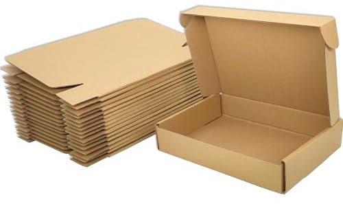 Cenoid små postlådor, 20 x 14 x 4 cm brunt porto, paket, fraktkartonglådor för postning, leverans, förpackningslådor för småföretag (förpackning med 25)