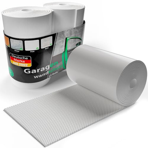 BigDean 2 Rollen Garagen Wandschutz selbstklebend 200x20x0,5cm – extra Dicker Türkantenschutz Auto zuschneidbar Weiß
