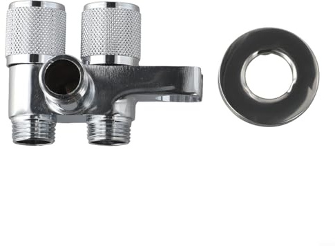 Besttoolifes Válvula de ángulo de aleación de zinc, válvula de doble salida G1/2 pulgadas para cabezal de ducha, inodoro y lavabo, construcción de aleación de zinc, accesorio de fontanería estándar
