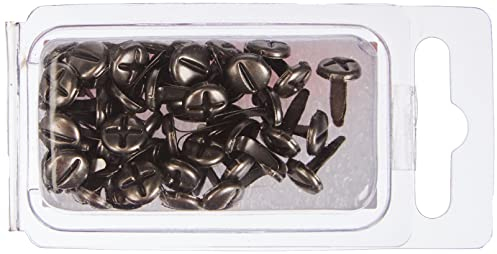 Rayher Brads Schraube, 8 mm ø, Farbe antiksilber, Blisterbox 50 Stück, Mini-Brads für Scrapbooking und zum Basteln, Musterklammern, Spreizklammern, 7835942