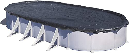 Gre CIPROV611 - Copertura invernale per piscine ovali 610x375 cm, 120 g/m2. Copertura per piscine per proteggere l'acqua della piscina.