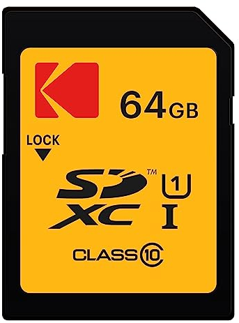 Carte SD 64 Go UHS-I U1 V10 SDHC/XC - Vitesse de Lecture 85MB/s Max - Vitesse d'Écriture 25MB/s Max - Stockage de Vidéos Full HD et de Photos Haute Définition - SD Card