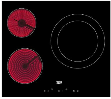 Beko HIC63402T plaque Intégré Céramique Noir - Plaques (Intégré, Céramique, Verre-céramique, Noir, 1200 W, Rond)