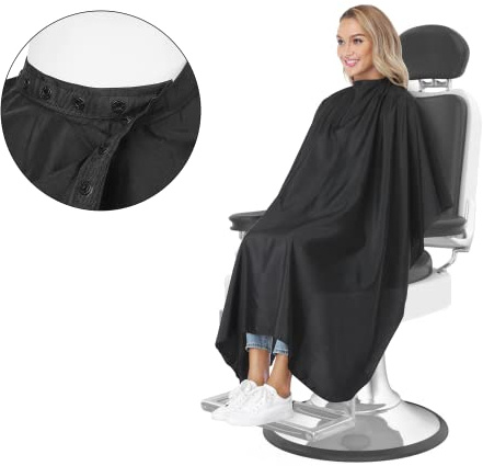 Professional Salon Barber Cape for Men/Women - Hairdressing Waterproof Hair Cutting Cape with Adjustable Snap Closure,Salon