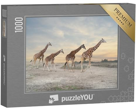 puzzleYOU: Puzzle 1000 Teile „Giraffenherde“ – aus der Puzzle-Kollektion Safari, Giraffen, Tiere in Savanne & Wüste