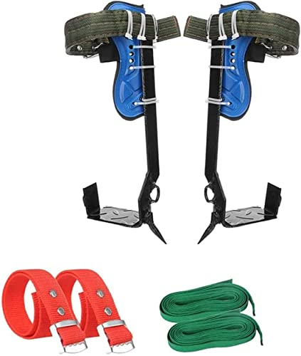 Baumklettern Spike Steigeisen Baumsteigeisen Tree Climbing Spikes, Rutschfestes Forst Steigeisen Baumklettern Ausrüstung Set, Fallschutzausrüstungen Baumkletterwerkzeug JagdüBerwachung (Blau-1 Kralle)