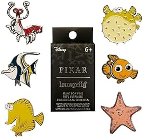 Loungefly Pixar Finding Nemo Fish Tank Buddies Blind Box Pins - Nemo - Disney Pixar: Finding Nemo - Blind Box Spille Smaltate - Spilla da Collezione Carina - per gli Zaini & Borse - Idea Regalo