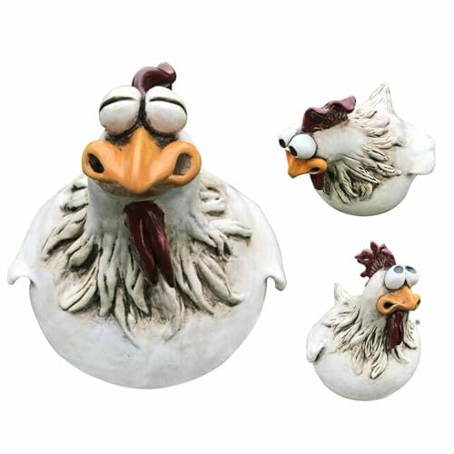 Décoration de jardin poulet - Clôture de poulet - Décoration de jardin - Poulet en résine - Décoration de jardin - Décoration de jardin - Piquets de pelouse - Poulet - Tabouret de clôture - Poule -