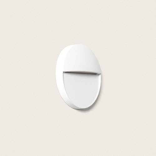 LEDKIA LIGHTING Aplique de Pared Exterior LED 3W CCT Seleccionable Superficie Circular Jade Blanco