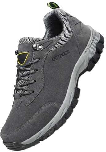 AZMAHT Scarpe Sportive Senza Lacci Uomo Scarpe Trail Running Uomo Impermeabile Scarpe da Ginnastica Leggero Tennis Sportiva Outdoor Fitness Running Sneakers,Grigio,43EU