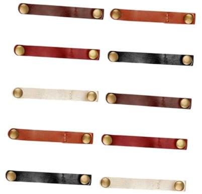 Holibanna 10Piezas Clips De Cable De Cuero Organizador Portátil De Cables Para Auriculares Fijación De Alambres Colores