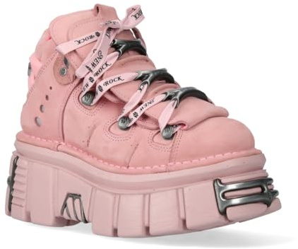 New Rock Bottines à Plateformes Gothiques Punk Roses M-106-C153
