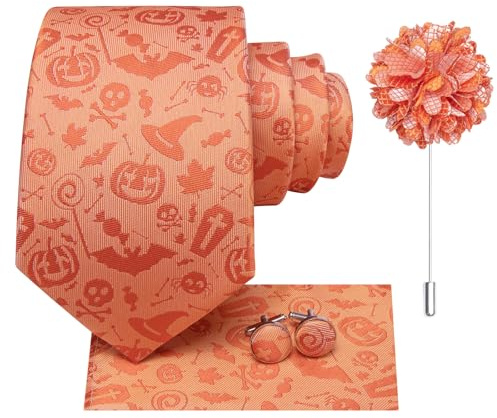 Hi-Tie Silk Men's Tie and Pocket Square Cufflinks Lapel Pin Set Jacquard Wedding Business Necktie for Formal