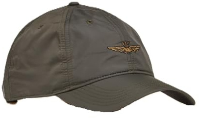 Aeronautica Militare Gorra HA1230 para hombre, con visera, béisbol, de nailon con forro polar, Oliva Oscuro, Talla única
