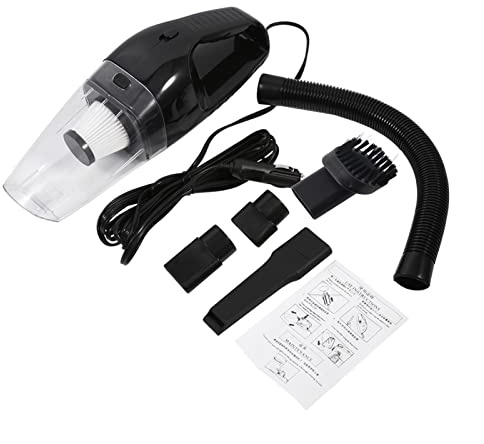 Bildammsugare Bärbar Handhållen Kraftfull 120W Wet Dry Auto Dammsugare med 5m kabel för bilar SUV Lastbilar Svart Blå Orange (Svart)