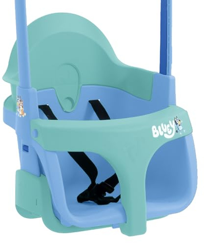 Bluey Quadpod - Asiento de Columpio cultivable 4 en 1, para Parque Infantil al Aire Libre con Cuerdas Ajustables y Correa de Seguridad, Columpio para niños pequeños para Jardines y Parques Infantiles