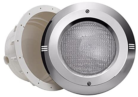 WZYJLyds Lampada da Piscina A LED, Illuminazione Subacquea da Incasso Par56, Superficie In Acciaio Inox 12V Impermeabile IP68 per Piscine Fuori Terra E Interrate(Bianco caldo,12W)