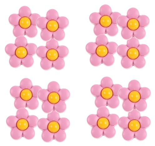 WRITWAA 50 St Stora Resin Blomformade Knappar för Sömnad Dekorativa Rosa Barnknappar för Kläder Hantverk och DIY Barnprojekt Blomdesign