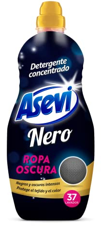 Asevi Detergente Ropa Oscura Nero - Detergente para Ropa Oscura y Negra - Fija y Protege el Color - Todo Tipo de Tejidos - Agradable Perfume - Fórmula Concentrada - 1500 ml - 37 lavados