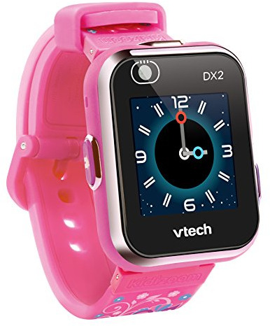 Vtech KidiZoom Smart Watch DX2 pink mit Blümchen – Kinderuhr mit Touchscreen, Zwei Kameras für Selfies und vielem mehr – Für Kinder von 5-12 Jahren