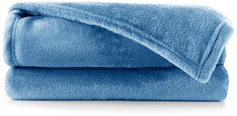 DecoKing Coperta Plaid Pile 70 x 150 cm per Letto Singolo Calda Accogliente e Spessa in Morbido Velluto Per Letto Divano Sedia Tutte le Stagioni Blu Scuro Mic