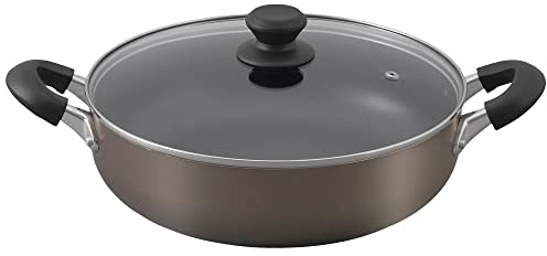 Iris Ohyama DIS-P28S DIS-P28S Pot, Shallow Type, 11.0 inches (28 cm), Gas Fire/Induction Compatible, Includes Lid, Diamond Coated, Long Lasting, Non-Sticking, Easy to Clean, Brown, Lighter and More