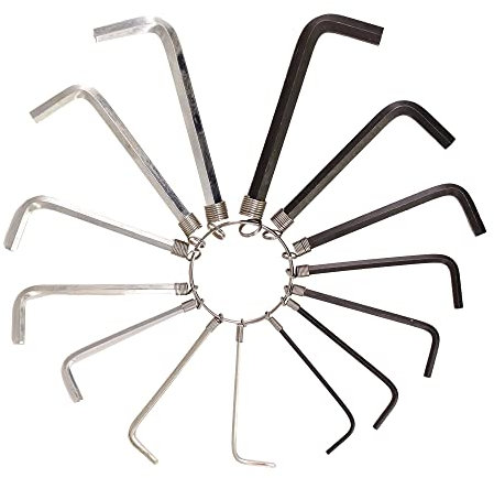 D.A.Y. Republic 14 Piece HEX Key Allen Key Set ON A Convenient Metal Ring, Metric 2mm 2.5mm 3mm 4mm 5mm 6mm 1/16” 5/64” 3/32” ⅛” 5/32” 3/16” & 7/32” (14 Piece Set)