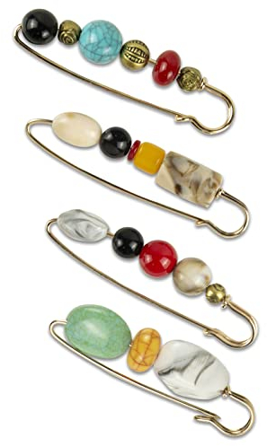 FRUHLING 4 Pièces Broches Vintage Rétro, Épingles de Cardigan, Clip Élégant pour Châle de Pull, Pinces et Pins pour Femme