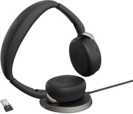 Jabra Evolve2 65 Flex - Micro-Casque stéréo sans Fil Bluetooth avec Technologie à réduction de Bruit ClearVoice et ANC Hybride - Compatible avec Les principales Plateformes MS Teans - Noir