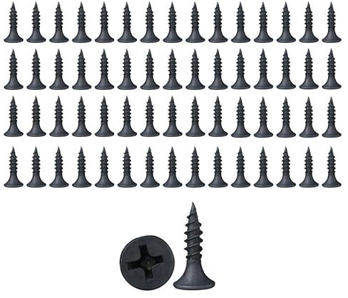 Aoktorkit 50 Pcs Black M4 x 25mm Premium Stainless Steel 304 Self Tapping Wood Screws, Phillips Flathead, 4mm, 50 Pieces