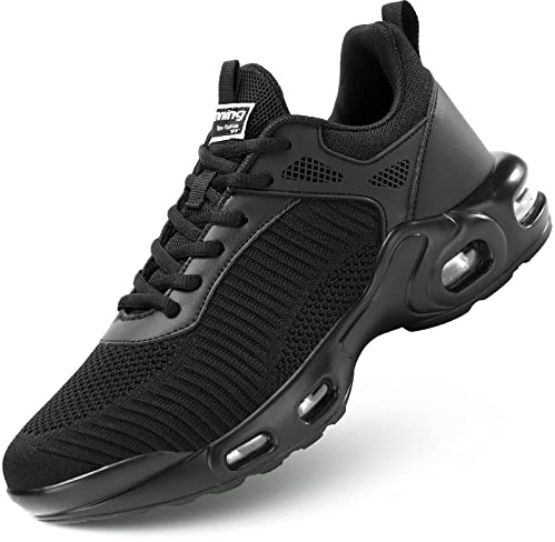 KEEZMZ Men's Fashion Sneaker Non Slip Air Running Shoes for Men Athletics Sport Trainer Tennis Basketball Shoes Black