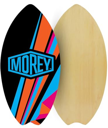 Morey® Skimboard – 37.5” with Swallow Tail, Multilayer Wood Core, Protective Shiny Resin & Rocker Nose for Beginners to Intermediates (80–160 lbs), Unisex.