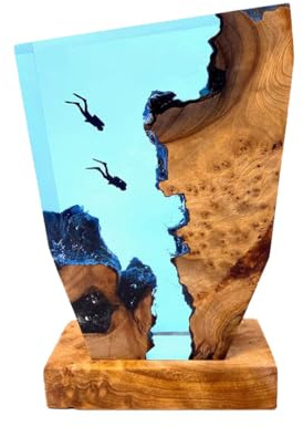 VISIOLEX Resin Bedside Lamp, Ocean Lamp, Home Decor, Decorative Artist Home Office Bedroom Decoration Gift (8 * 5 inch)