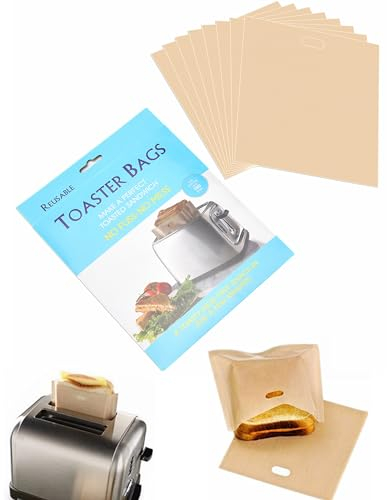 Toaster-Sandwichbeutel mit Antihaftbeschichtung, wiederverwendbar und hitzebeständig, leicht zu reinigen, waschbare Toasterbeutel für Toaster, Mikrowelle, Grill, Käse, Sandwiches, Toastbeutel für