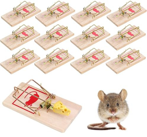 MOAZIFI Mausefalle Schlagfalle, 16 Stück Mausefalle Holz, Mausefalle, Mausefallen Testsieger, Mausefallen Kaufen, Wiederverwendbar Rattenfallen Schlagfallen, Mouse Trap Profi In Haus Und Garten