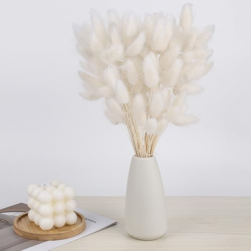 elthmpr Pampas Flores Secas Decoracion Hogar - 120 Piezas Ramo Flores Secas Naturales 30CM Hierba de Pampa Grandes Blanca Frondas Esponjosas para Boda Decorativas Jarrones Boho Fiestas