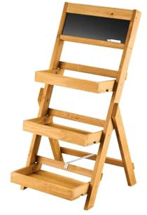 Livarno home Pflanzentreppe, Witterungsbeständig, plastzsparend aus FSC zertifziertem Tannenholz (Naturbraun)