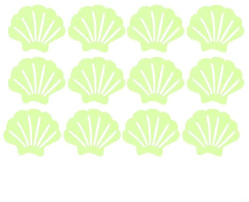 Adesivi antiscivolo a forma di conchiglia fosforescenti, per vasche da bagno e scale, impermeabili, adesivi di sicurezza in PEVA, accessori per il bagno antiscivolo, luminosi, confezione da 12