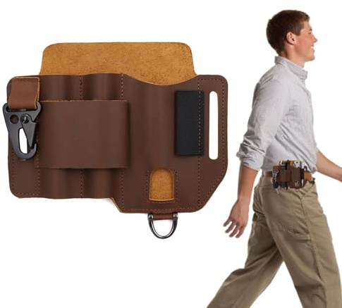 -Vaina de Bolsillo Organizador - Bolsa de, portacuchillos y Herramientas | Funda compacta para Hombre para Linterna, bolígrafo, Llaves y Equipo, Bolsa de cinturón Hecha a Mano