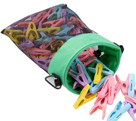 Porta mollette da bucato, borsa per mollette da bucato, in nylon, con coulisse, per appendere mollette da bucato, mollette, mollette, mollette, mollette da bucato, clip per appendere la casa e metodi
