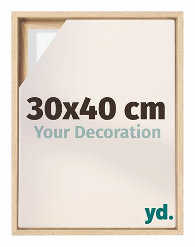 yd. Your Decoration - Marco flotante para lienzo 30x40 - Haya - Para lienzos con bastidor - MDF - Lyon