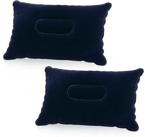 pawpoem 2 PCS Oreillers Gonflables Ultra Légers et Imperméables, (38X24CM), Coussin Gonflable Plage et Camping Accessoires, Coussin de Plage Gonflable Compact pour Voyage, Randonnée, Plein Air, Pêche