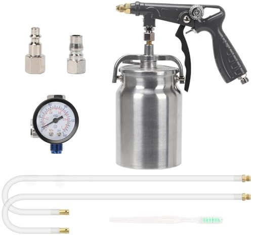 Primer Spray Gun Kit, Vehicle Primer Spray Gun, Automotive Anti-Corrosion Primer, Featuring Suction Feed Cup and Straight Spray Nozzle, Suitable for Truck Chassis Undercoating and Rubber Primer Applic