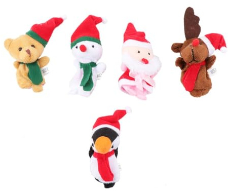 HONITANO Set med 5 Fingerdockor Jul Mjuka Finger Dockor Hudvänligt Material Pedagogiska Leksaker Berättelse Och Rollspel