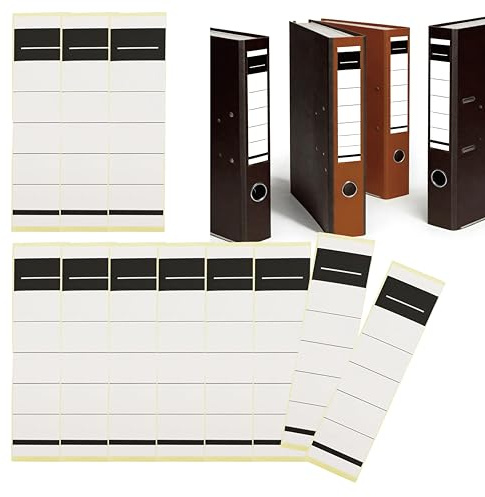 Ruvan 50 Pcs Étiquettes Autocollantes Pour Dos De Classeur, 54X190 Mm Etiquettes Dossier Pour Classeur De 8 Cm, Papier Autocollant Pour Les Imprimantes, Etiquettes Dossier Longue Pour Bureau Et École