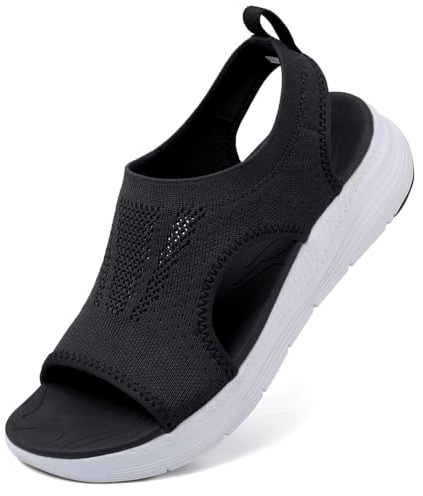 Mokayu Sandales de Sport pour Femme Orthopédiques avec Arch Support Légères Sandales Été Bout Ouvert Compensées Plate Forme Antidérapantes
