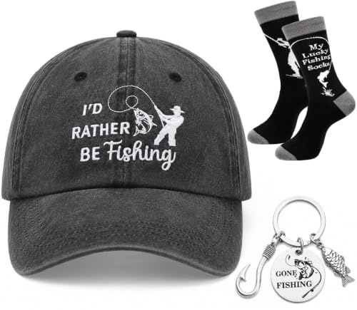Meng Jiaran Fishing Gifts for Men,Funny Mens Baseball Cap Hat Socks