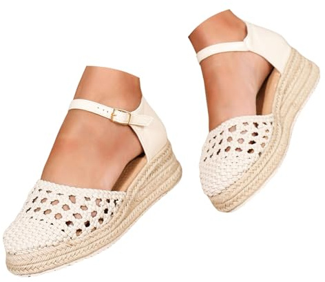 Chaussure Ete Femme Espadrilles Sandales Femme Pieds Larges Sandales Été Confortable Orthopédique Cuir Été Chic Fermées Légères Pour L'été Confortables Pour Avec Soutien De La Voûte Plantaire