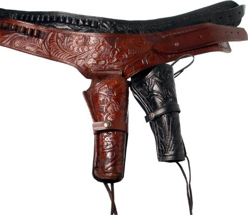 Leder Holster Halfter Waffenholster Westernholster verziert für Peacemaker Colt braun 38 bis 44 (42)